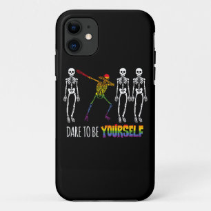 Dare To Be Yourself Halloween Dabbing Skeleton Pop Case-Mate iPhone Case