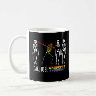 Dare To Be Yourself Halloween Dabbing Skeleton Pop Coffee Mug