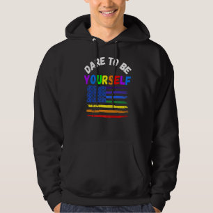 Dare To Be Yourself Pride March Cute Lgbt Equality Hoodie