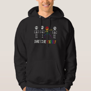 Dare To Be Yourself Skeleton Dab Dance Gay Lesbian Hoodie