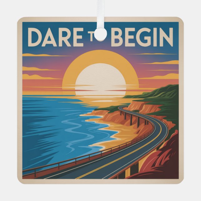 Dare To Begin Metal Tree Decoration (Front)
