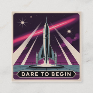 Dare To Begin Square Business Card