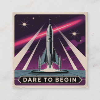 Dare To Begin Square Business Card