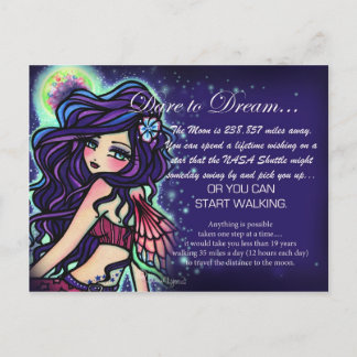 "Dare To Dream" Inspirational Fantasy Fairy Art Postcard