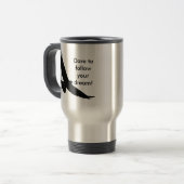 Dare to follow your dream Flying Hawk silhouette Travel Mug (Front Left)