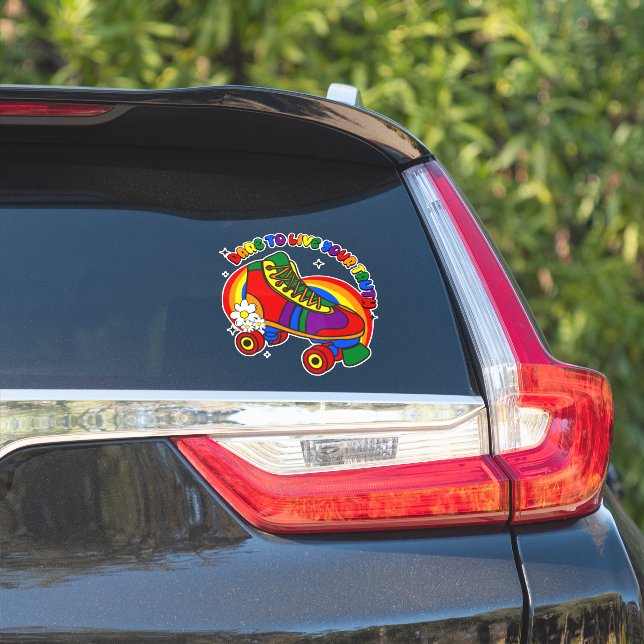 Dare To Live Your Truth Rainbow Skate (Car Side)