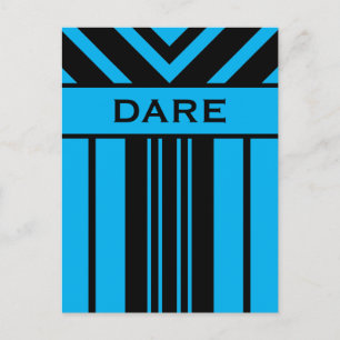 Dare Vibrant Blue and Black Stripes & Chevrons Postcard