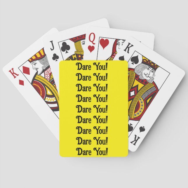 Dare You Yellow Playing Card Deck (Back)