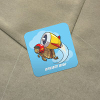 Daredevil Flying Tortoise with a Jet Pack Cartoon