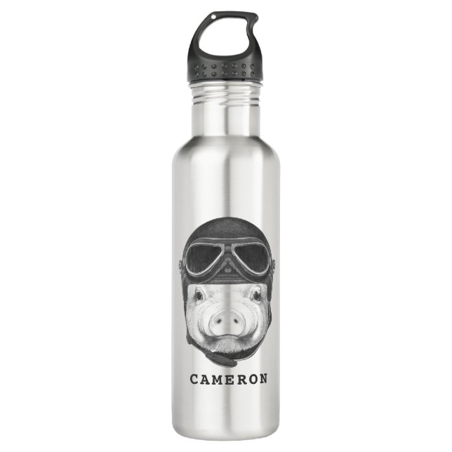 Daredevil Pig | Add Your Name 710 Ml Water Bottle (Front)