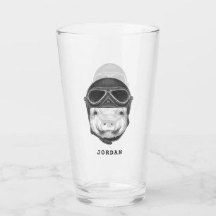 Daredevil Pig Add Your Name Glass