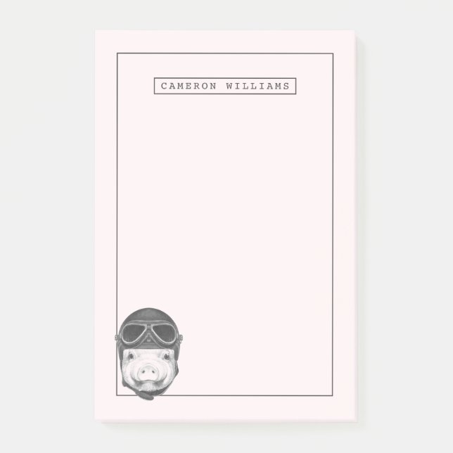 Daredevil Pig | Add Your Name Post-it Notes (Front)
