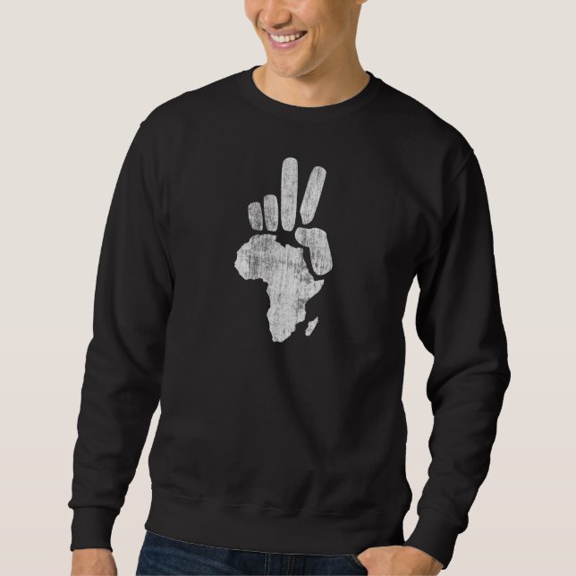 darfur africa peace hand sweatshirt (Front)