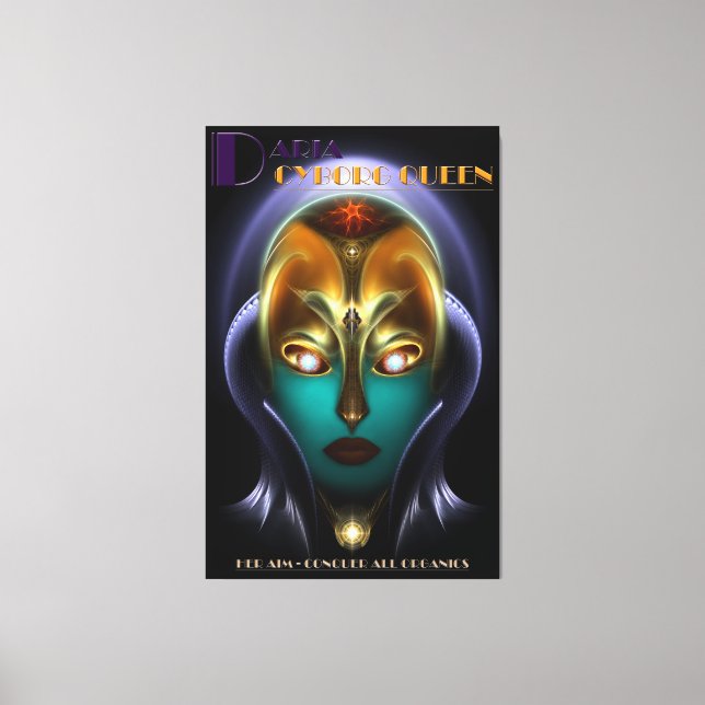 Daria Cyborg Queen Canvas Print (Front)
