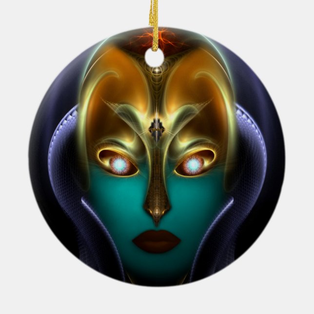 Daria Cyborg Queen Ceramic Tree Decoration (Back)