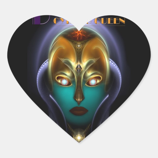 Daria Cyborg Queen Heart Sticker (Front)