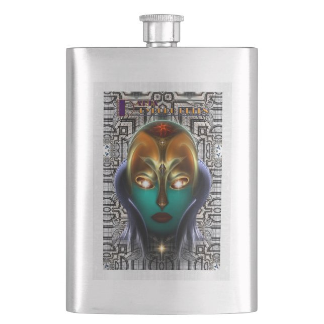 Daria Cyborg Queen Tech 8oz Classic Flask (Front)