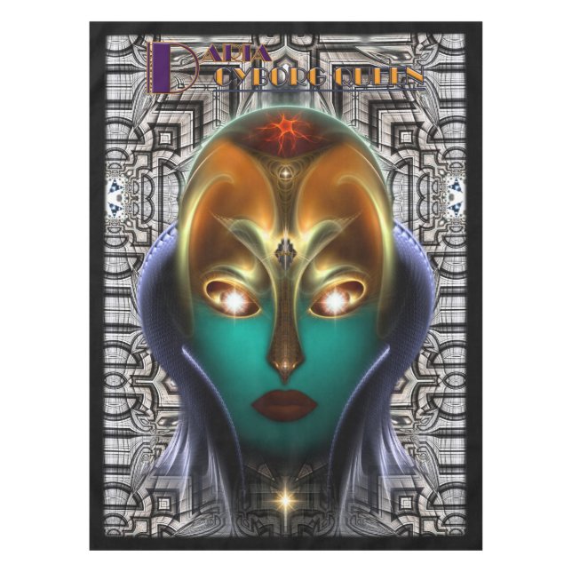 Daria Cyborg Queen Tech Custom Table Cloth (Front)