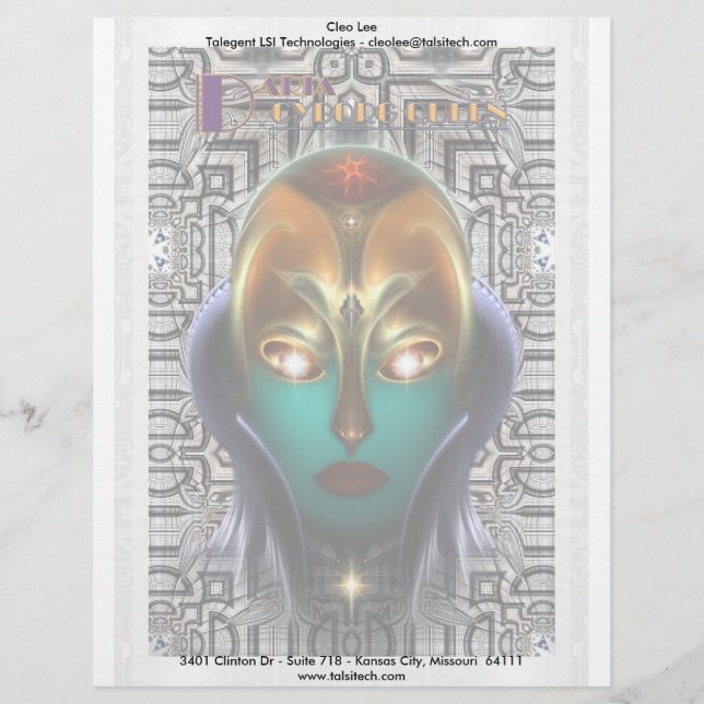Daria Cyborg Queen Tech Customised Letterhead (Front)