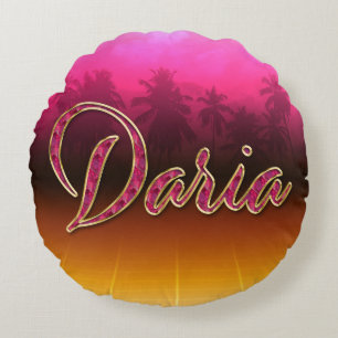 Daria Vorname Name golden pink Kissen Round Cushion