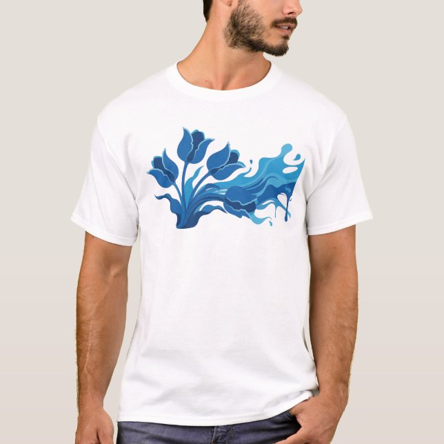 Daring ABSTRACT FLOWER Artistic Expression T-Shirt (Front)