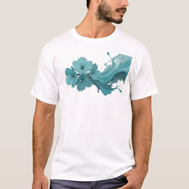Daring ABSTRACT FLOWER Graphic Tee Design (Front)