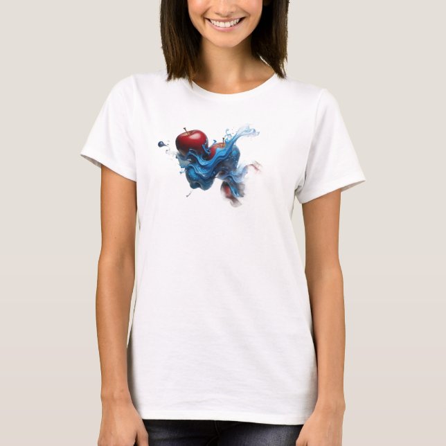 Daring Blue Abstract Apple Trendy Tee (Front)