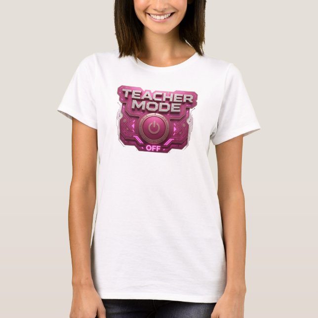 Daring Red TEACH MODE OFF Style Statement T-Shirt (Front)