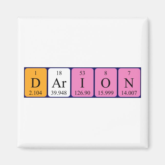 Darion periodic table name magnet (Front)