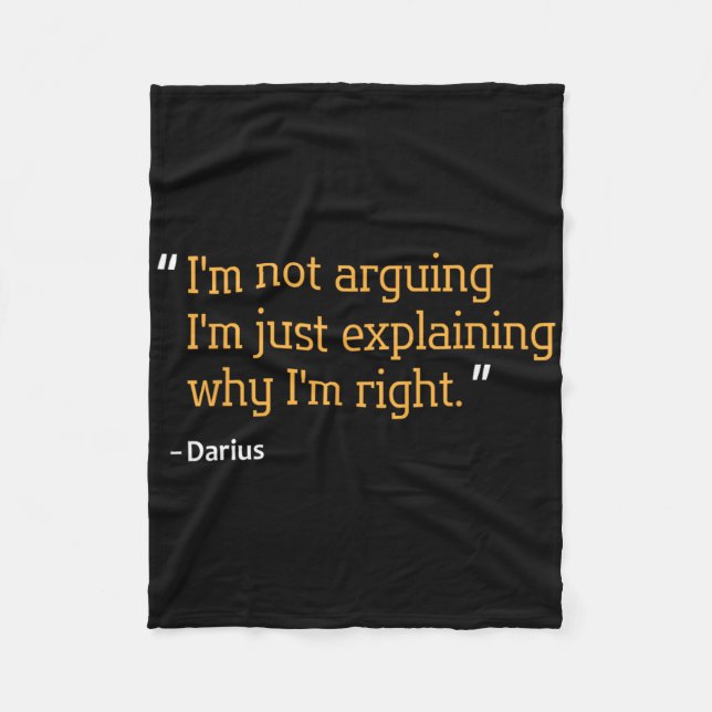 Darius Gift Quote Funny Birthday Personalised Name Fleece Blanket (Front)