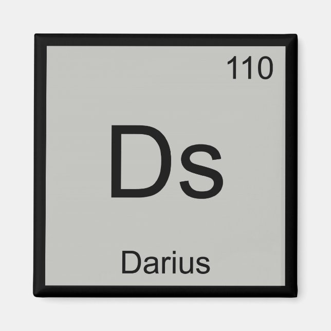 Darius Name Chemistry Element Periodic Table Magnet (Front)