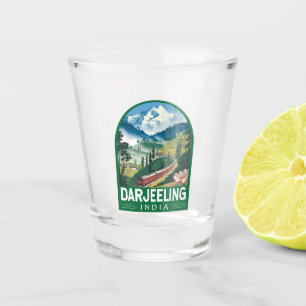 Darjeeling India Travel Art Emblem Shot Glass