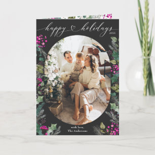 Dark  1 Photo Holiday  Card