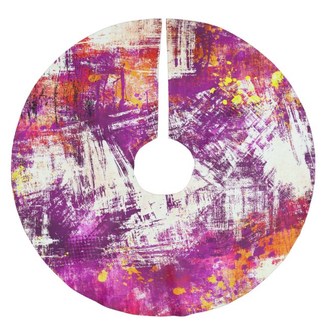 Dark Abstract Blots Background Brushed Polyester Tree Skirt (Front)