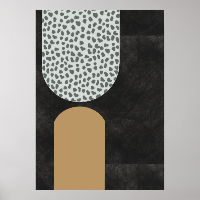 Dark Abstract Lime Wash Gold Accent  Poster (Front)
