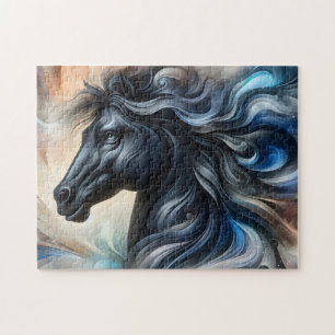 Dark Abstract Stallion Jigsaw Puzzle