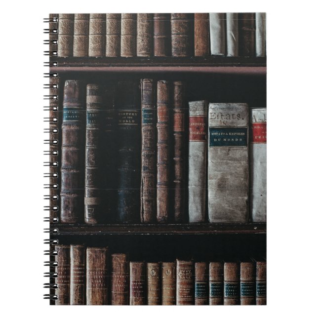 Dark Academia Aesthetic bookshelf Notebook (Front)