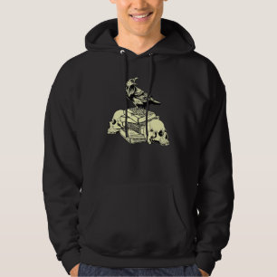 Dark Academia Aesthetic Raven Crow On Old Books Sk Hoodie