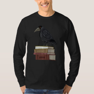 Dark Academia Aesthetic Raven Crow On Old Vintage T-Shirt