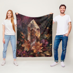Dark Academia Amethyst Celestial Design Fleece Blanket