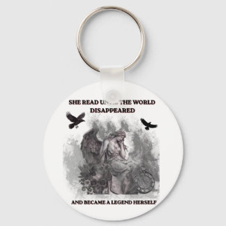 Dark Academia Angel Gothic Reading Quote Poster Key Ring