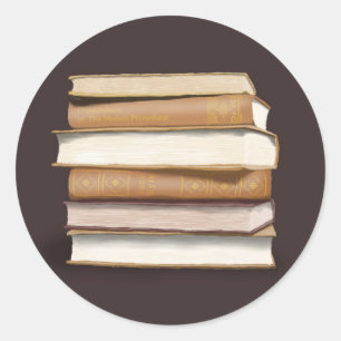 Dark Academia Antique Books Classic Round Sticker
