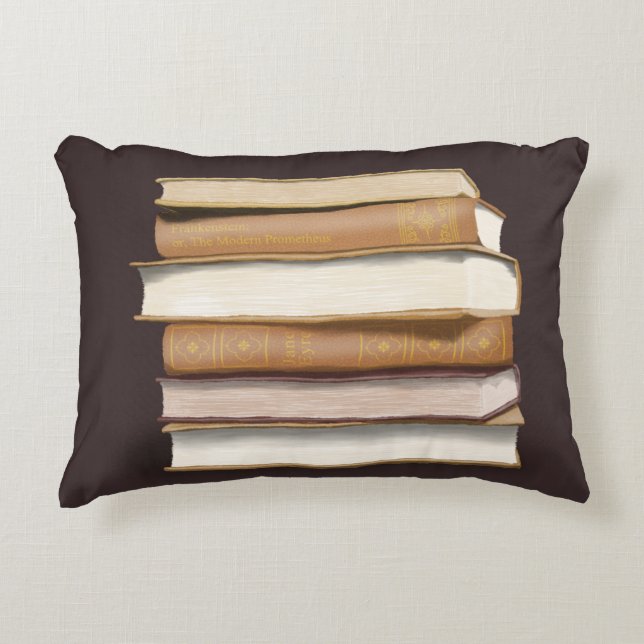 Dark Academia Antique Books Decorative Cushion (Front)