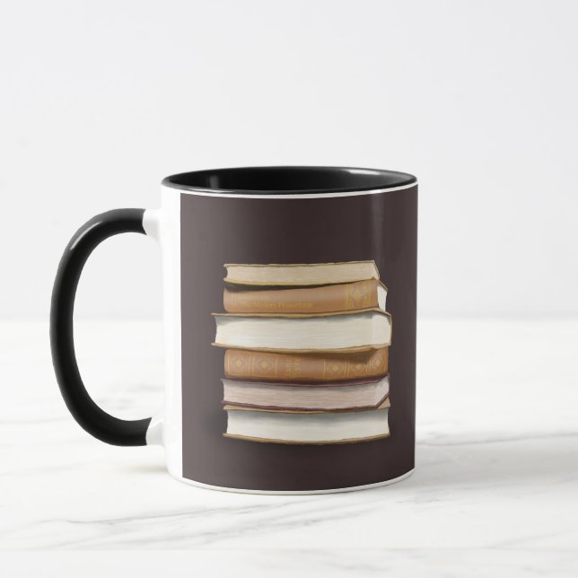 Dark Academia Antique Books Mug (Left)