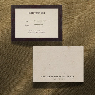 Dark Academia Archivist Gift Card: Stray Verses Card