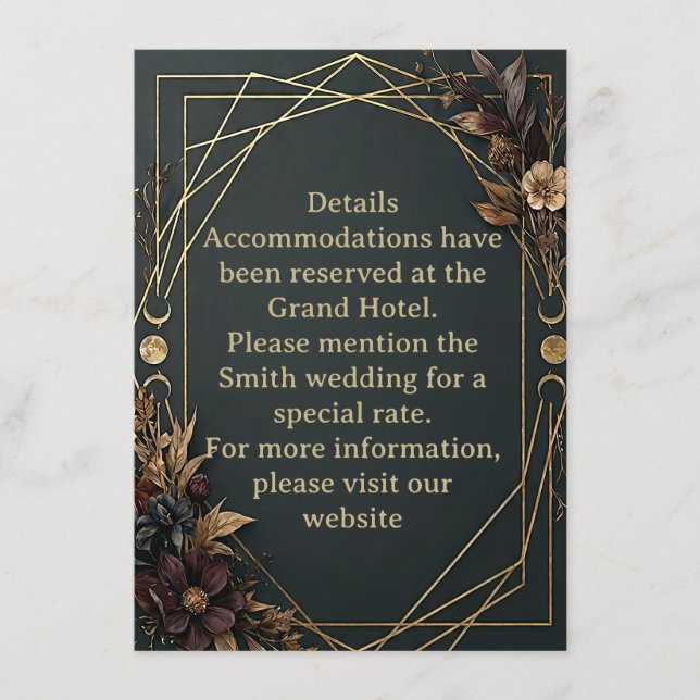 Dark Academia Boho Wedding Enclosure Card (Front)