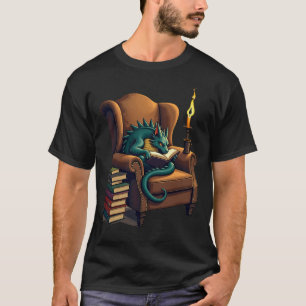 Dark Academia Booktok Reading Nook Vintage Illustr T-Shirt