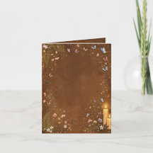Dark Academia Botanical Candle Blank Invitation
