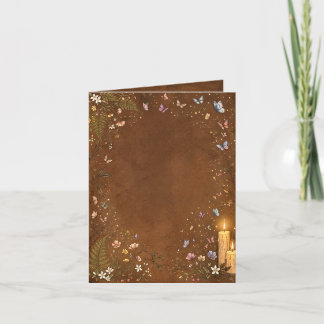 Dark Academia Botanical Candle Blank Invitation