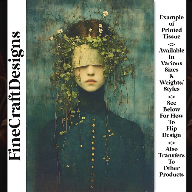 Dark Academia Botanical Figure BD7 Decoupage Tissue Paper (Creator Uploaded)